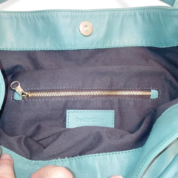 SEE BY CHLOE Harriet Hobo Leather Tote Double strap shoulder bag BERYL - Picture 13 of 15